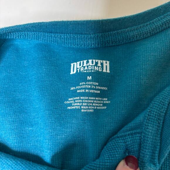 Duluth Trading Men’s Teal Long Sleeve Henley M - Picture 3 of 5